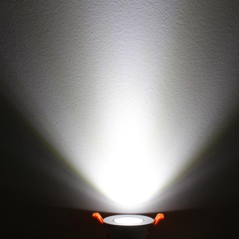 LightingWill 2inch LED Dimmable Downlight, 3W COB Recessed Ceiling Light, Daylight White 5500K-6000K, CRI80, 25W 220LM Halogen Bulbs Equivalent, White (4 Pack) - Image 2